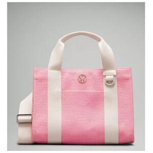 NEW Lululemon Two-Tone Canvas Tote Mini Sakura Pink Light Ivory